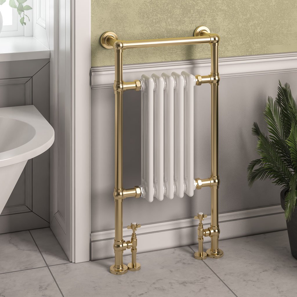 Eastbrook Avon radiator 50x95cm 530W messing/wit glans