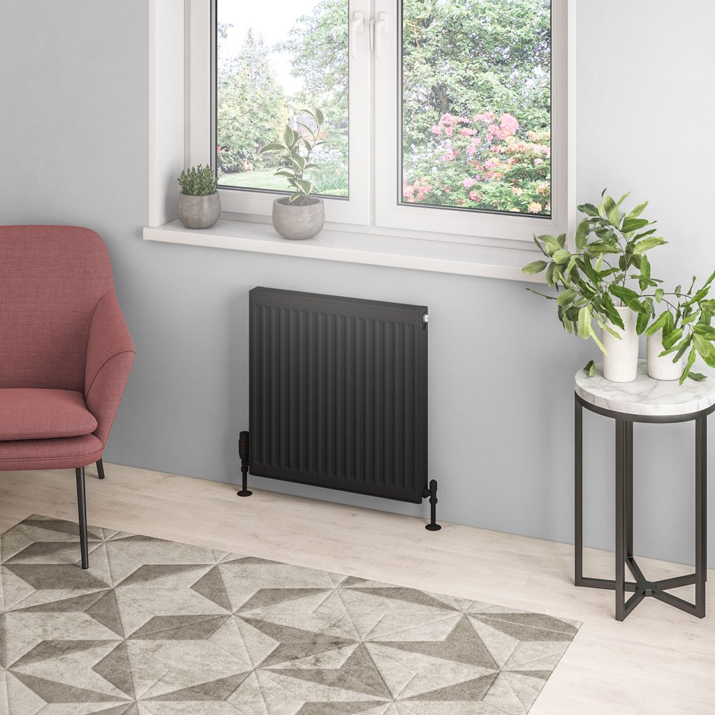 Eastbrook Type 21 paneelradiator 60x60cm 1011W zwart mat