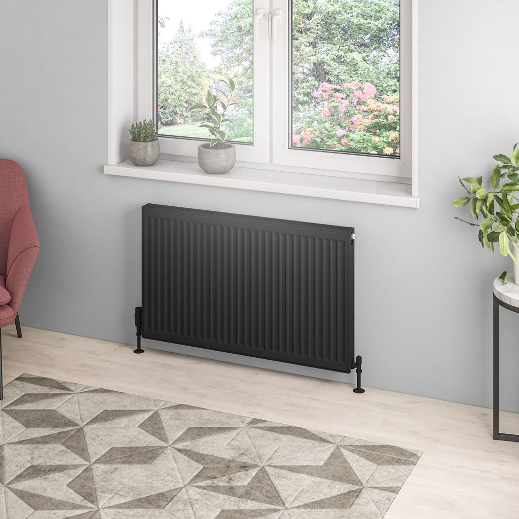 Eastbrook Type 21 paneelradiator 100x60cm 1686W zwart mat