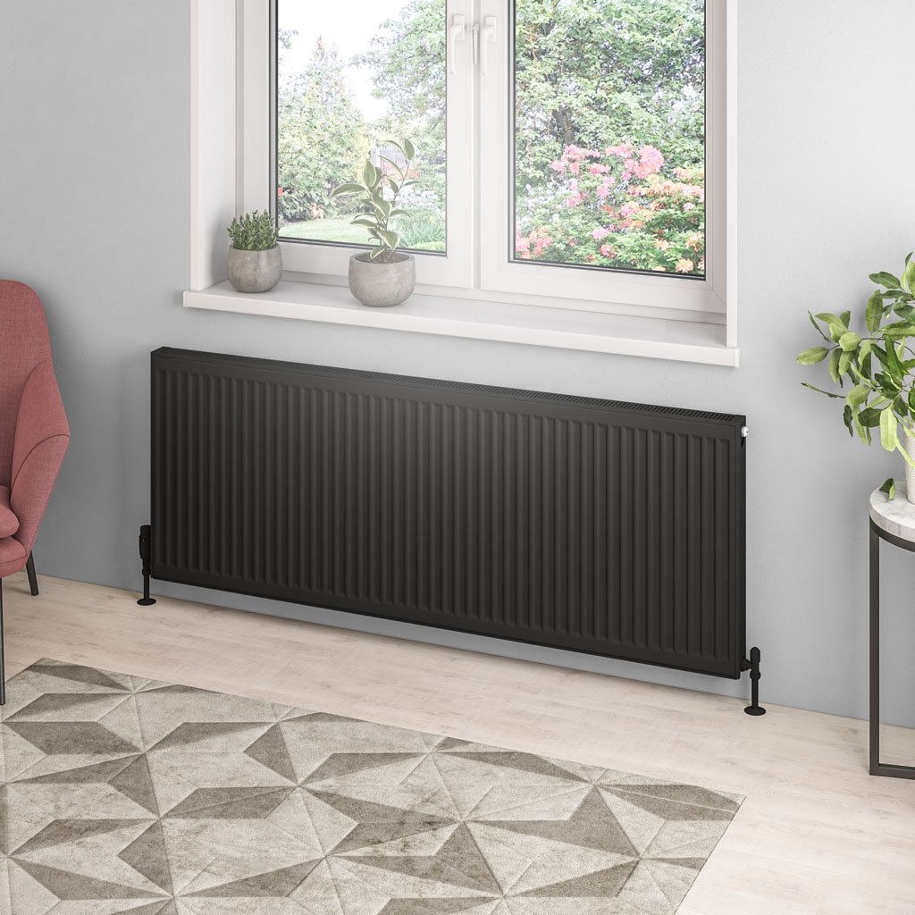 Eastbrook Type 21 paneelradiator 160x60cm 2697W zwart mat