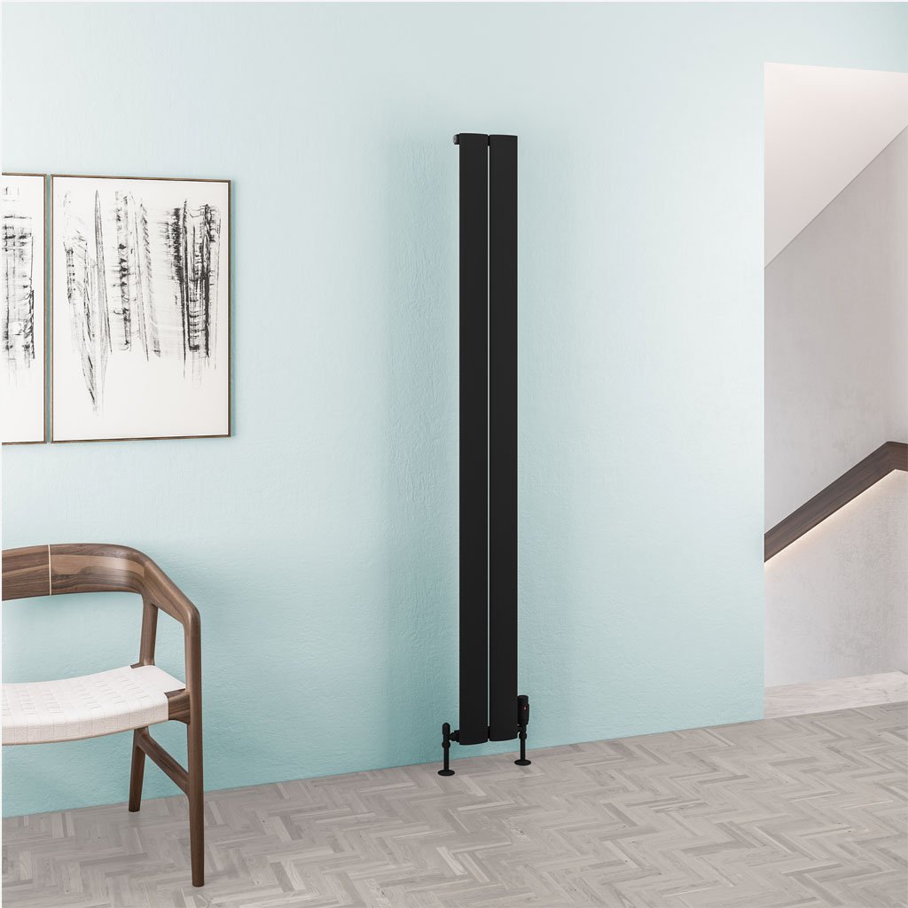 Eastbrook Malmesbury radiator 20x180cm aluminium 544W zwart mat