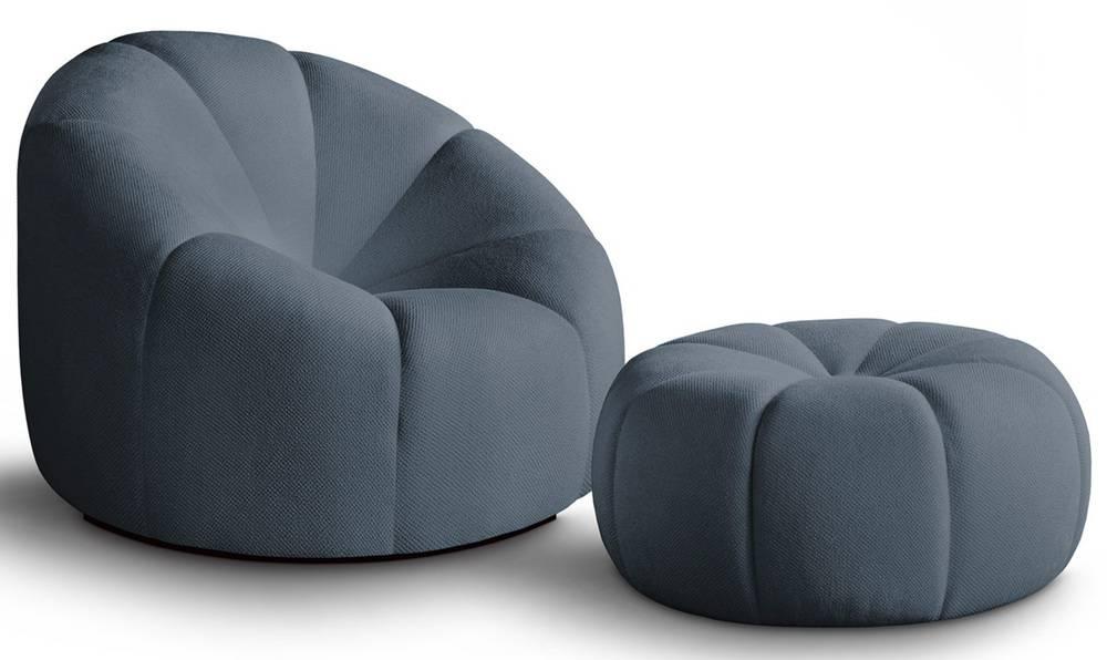 NADUVI Collection Fauteuil met poef Plush | 