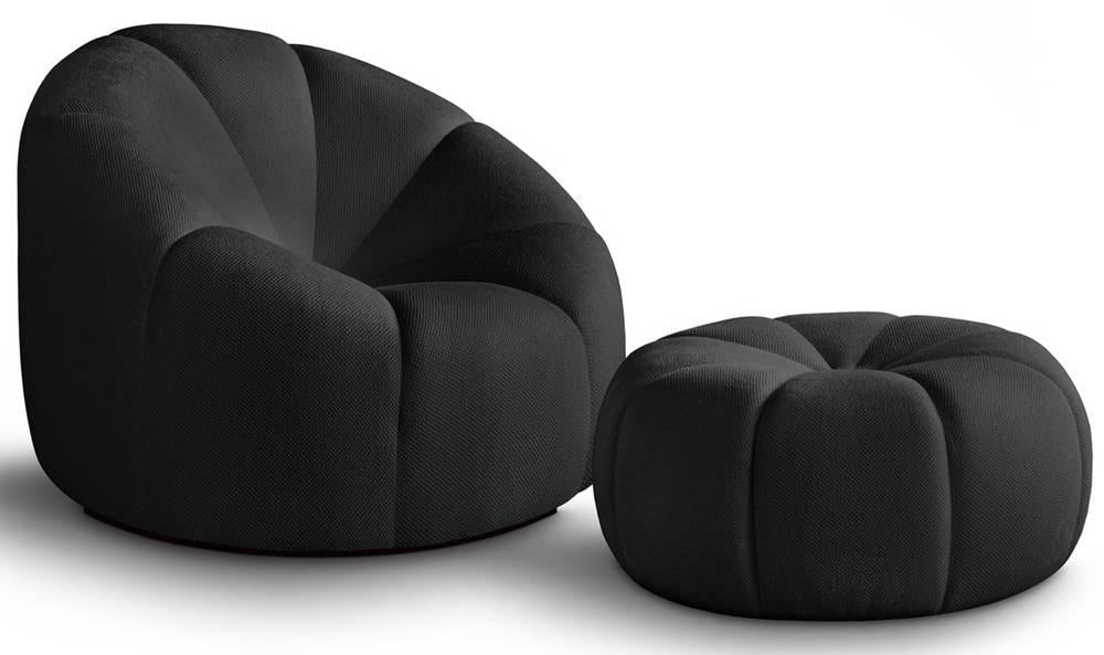 NADUVI Collection Fauteuil met poef Plush | 