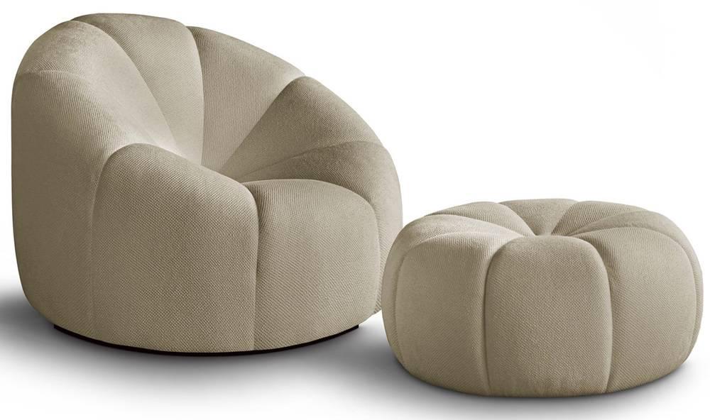 NADUVI Collection Fauteuil met poef Plush | 