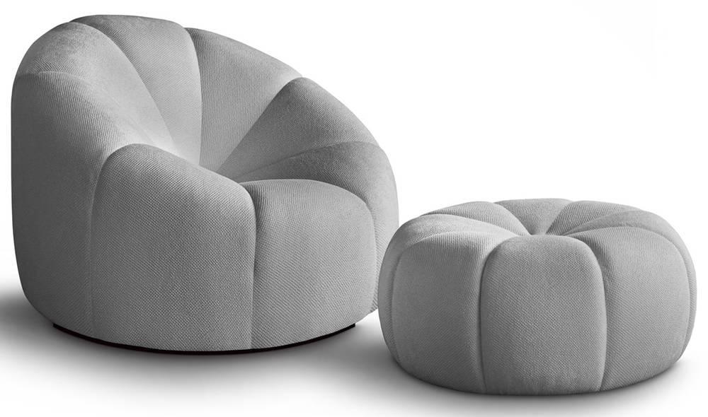 NADUVI Collection Fauteuil met poef Plush | 