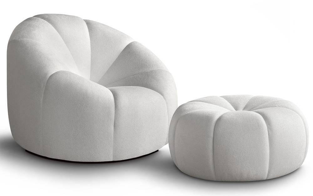 NADUVI Collection Fauteuil met poef Plush | 