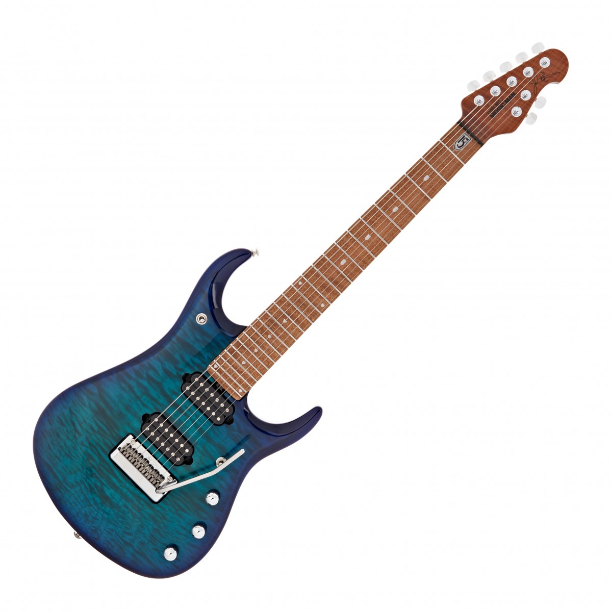 Music Man JP15 Quilt Top 7 String Cerulean Paradise