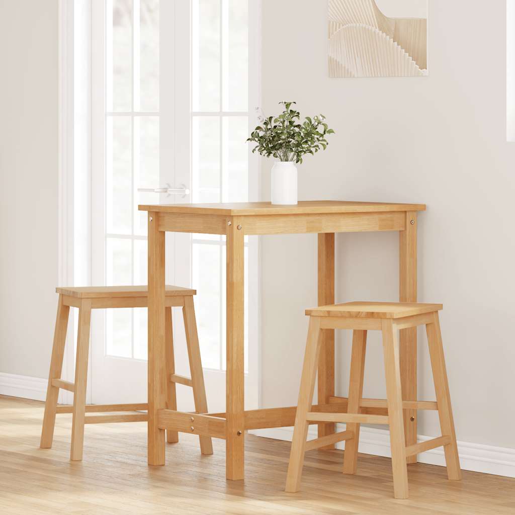 vidaXL Barstoelen 2 st massief hout rubber