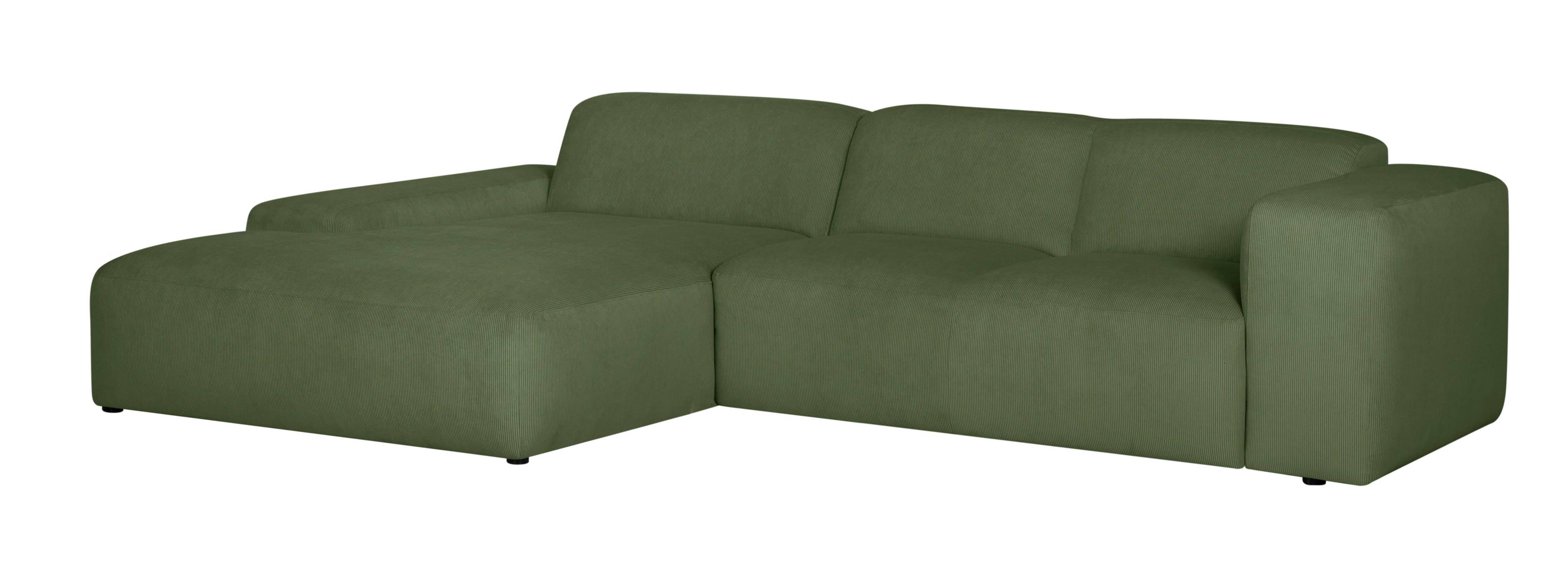 NADUVI Collection 4-zitshoekbank-Hilton links ribstof | 
