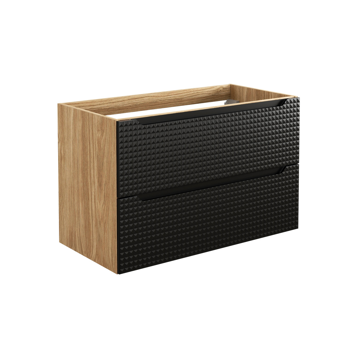 Comad Luxor Black onderkast met 2 lades 90cm zwart