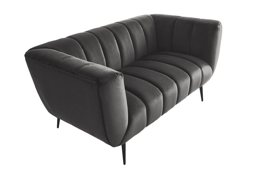 Invicta Interior Sofa NOBLESSE 165cm 2-seater velvet grey - 45050