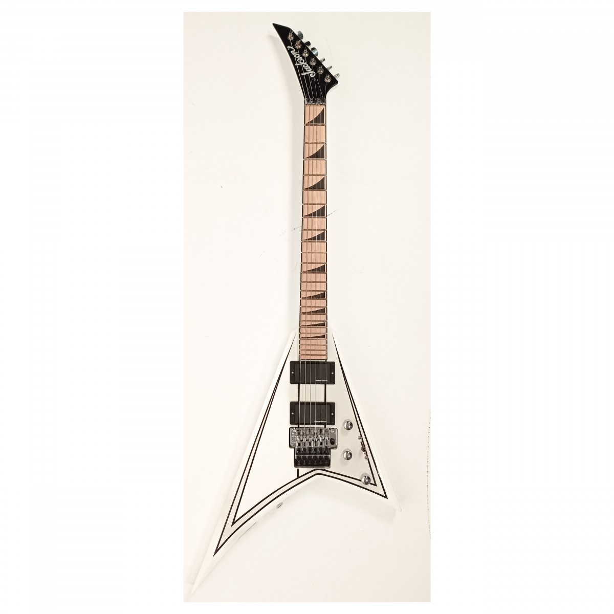 Jackson X Series Rhoads RRX24M Snow White with Black Pinstripes - Ex Demo