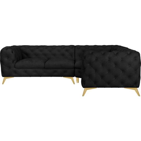 Leonique Chesterfield-bank Glynis luxueuze capitonnage, moderne chesterfield look, kleur van de poten ter keuze