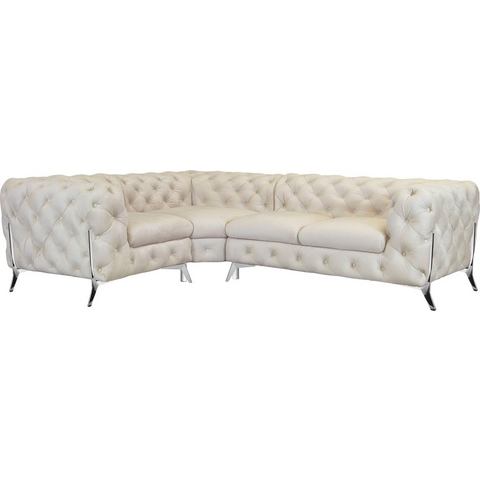 Leonique Chesterfield-bank Amaury moderne chersterfield-look, breedte 262 cm, kleur van de poten ter keuze