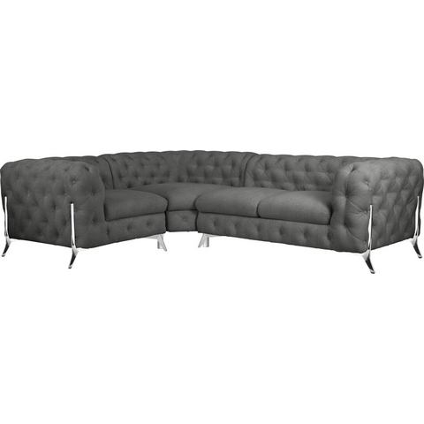 Leonique Chesterfield-bank Amaury moderne chersterfield-look, breedte 262 cm, kleur van de poten ter keuze