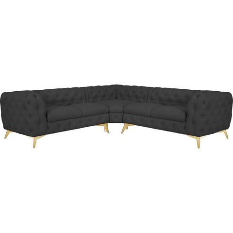 Leonique Chesterfield-bank Glynis luxueuze capitonnage, moderne chesterfield look, kleur van de poten ter keuze