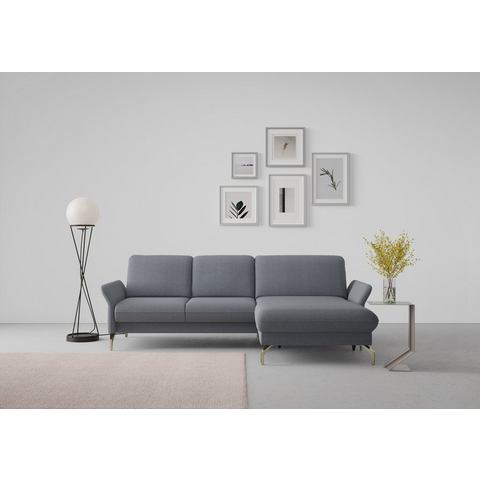 Sit&more Hoekbank Fashion L-vorm naar keuze met verstelbare hoofdsteun, uittrekzitting, motorisch, nikkel poten