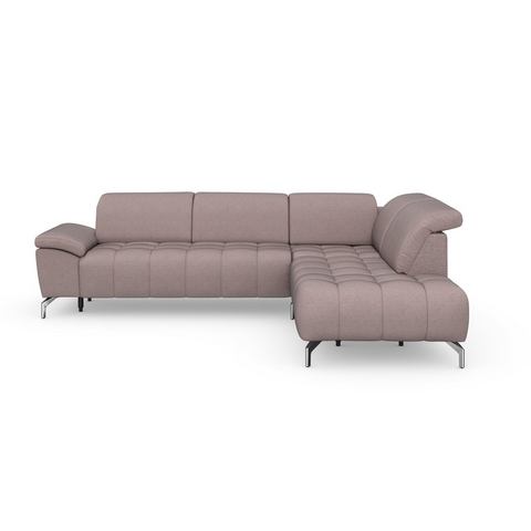 Sit&more Hoekbank Blauw naar keuze met verstelbare hoofdsteun en uittrekzitting, motorisch