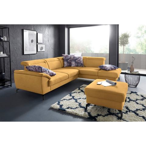 Sit&more Hoekbank Percy L-vorm 12 cm poothoogte, zitdiepteverstelling, naar keuze in 2 pootkleuren