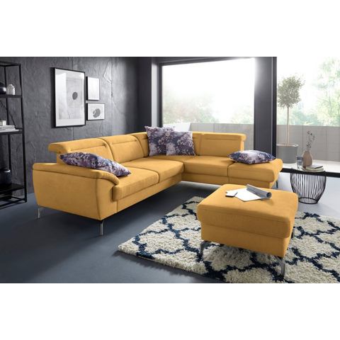 Sit&more Hoekbank Percy L-vorm 15 cm poothoogte, zitdiepteverstelling, naar keuze in 2 pootkleuren