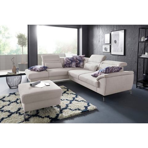 Sit&more Hoekbank Percy L-vorm 12 cm poothoogte, zitdiepteverstelling, naar keuze in 2 pootkleuren