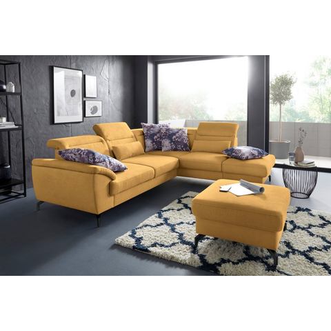 Sit&more Hoekbank Percy L-vorm 12 cm poothoogte, zitdiepteverstelling, naar keuze in 2 pootkleuren