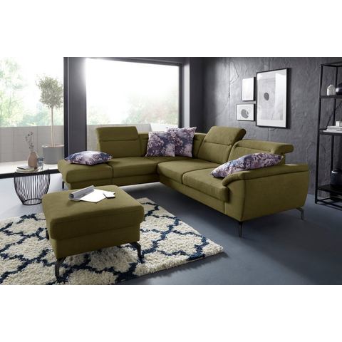 Sit&more Hoekbank Percy L-vorm 15 cm poothoogte, zitdiepteverstelling, naar keuze in 2 pootkleuren