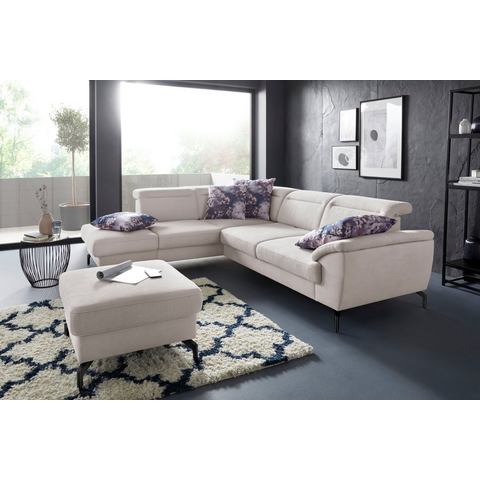 Sit&more Hoekbank Percy L-vorm 15 cm poothoogte, zitdiepteverstelling, naar keuze in 2 pootkleuren