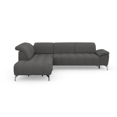 Sit&more Hoekbank Blauw naar keuze met verstelbare hoofdsteun en uittrekzitting, motorisch
