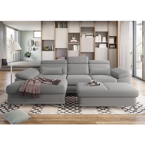 Sit&more Hoekbank Cabrio L-vorm, met zitdiepteverstelling, arm- en hoofdsteunverstelling