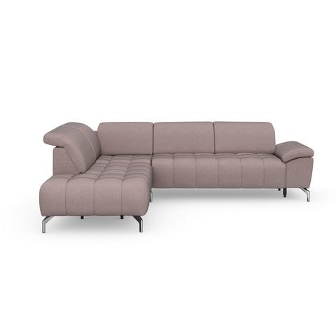 Sit&more Hoekbank Blauw naar keuze met verstelbare hoofdsteun en uittrekzitting, motorisch