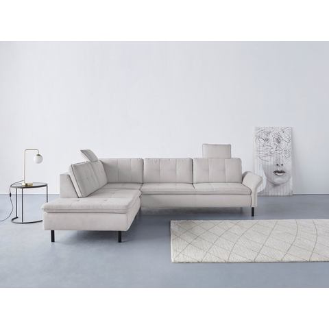INOSIGN Hoekbank Birkholm L-vorm Verstelbare armleuningen, ook in Easy Clean bekleding - met water te reinigen