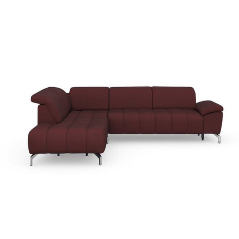 Sit&more Hoekbank Blauw naar keuze met verstelbare hoofdsteun en uittrekzitting, motorisch