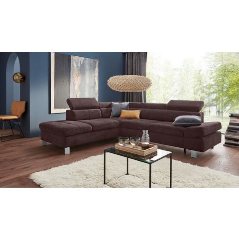 Exxpo - sofa fashion Hoekbank Fiji, L-vorm met verstelbare hoofdsteun resp. rugleuning, naar keuze met slaapfunctie