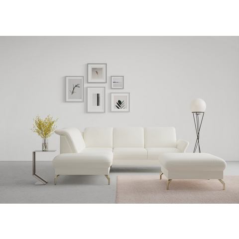 Sit&more Hoekbank Fashion L-vorm naar keuze met verstelbare hoofdsteun, uittrekzitting, motorisch, nikkel poten