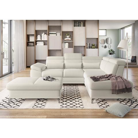 Sit&more Hoekbank Cabrio L-vorm, met zitdiepteverstelling, arm- en hoofdsteunverstelling