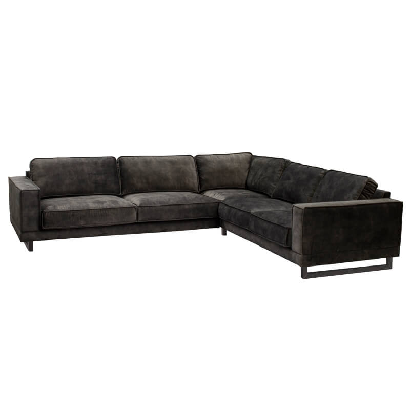 HomingXL Hoekbank Fandango rechts | stof Adore antraciet 68 | 2,96 x 2,54 mtr breed