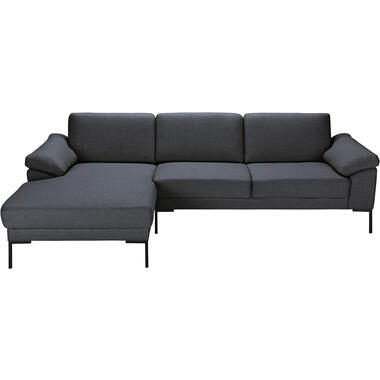 Leen Bakker Bank Tom met chaise longue links - Basel - antraciet