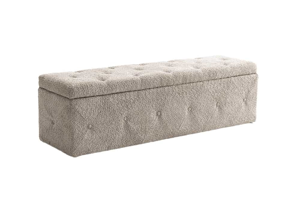 Invicta Interior Bank EXTRAVAGANCIA 140cm boucle champagne grijs - 44247