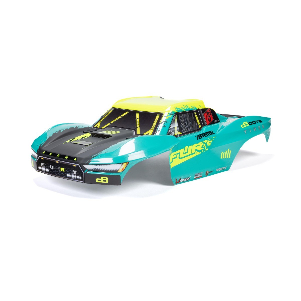 Arrma RC Arrma - 1/10 FURY Painted Decaled Trimmed Body Set, Green (ARA-2120)