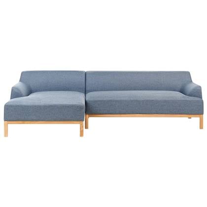 Beliani  SOSJO - Hoekbank - Blauw - Rechtszijdig - Polyester
