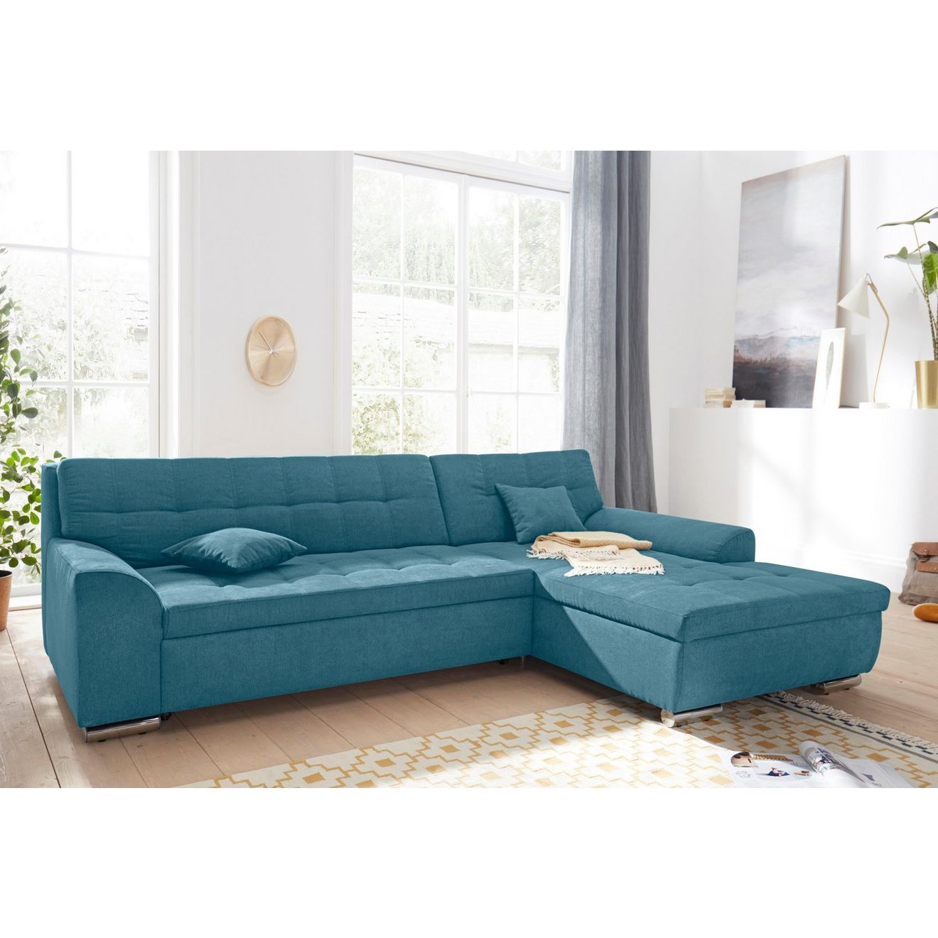 DOMO collection Hoekbank Aversa optioneel met slaapfunctie