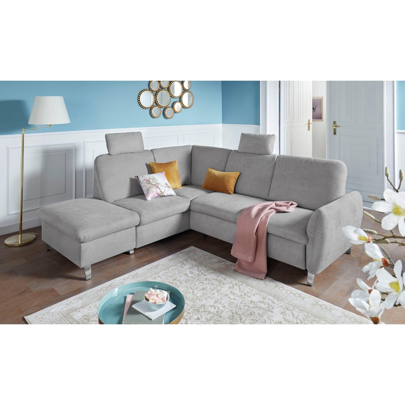 Sit&more Hoekbank Daytona L-vorm met binnenvering, twee hoofdsteunen en naar keuze met slaapfunctie