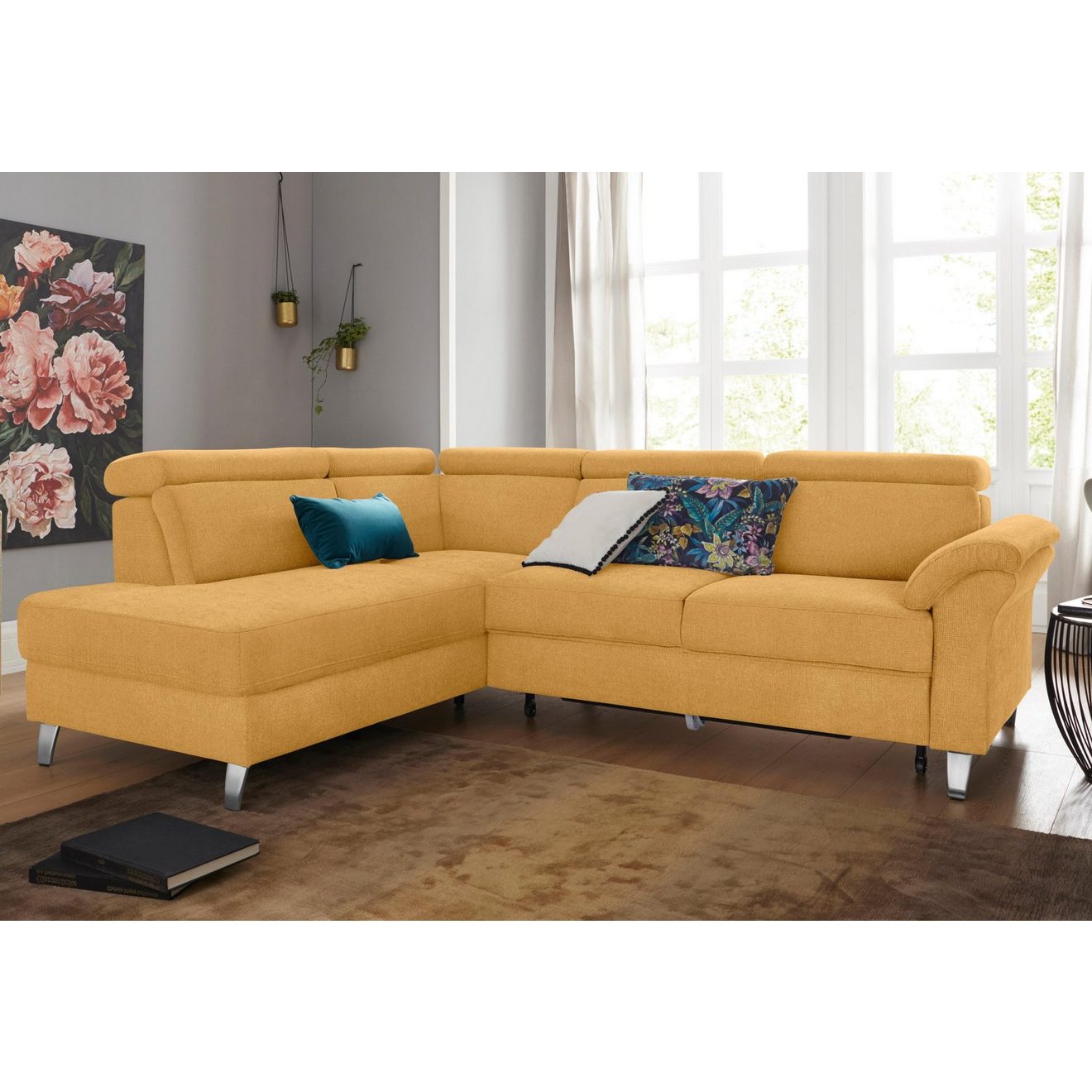 Sit&more Hoekbank Arngast L-vorm met verstelbare hoofdsteun en binnenvering