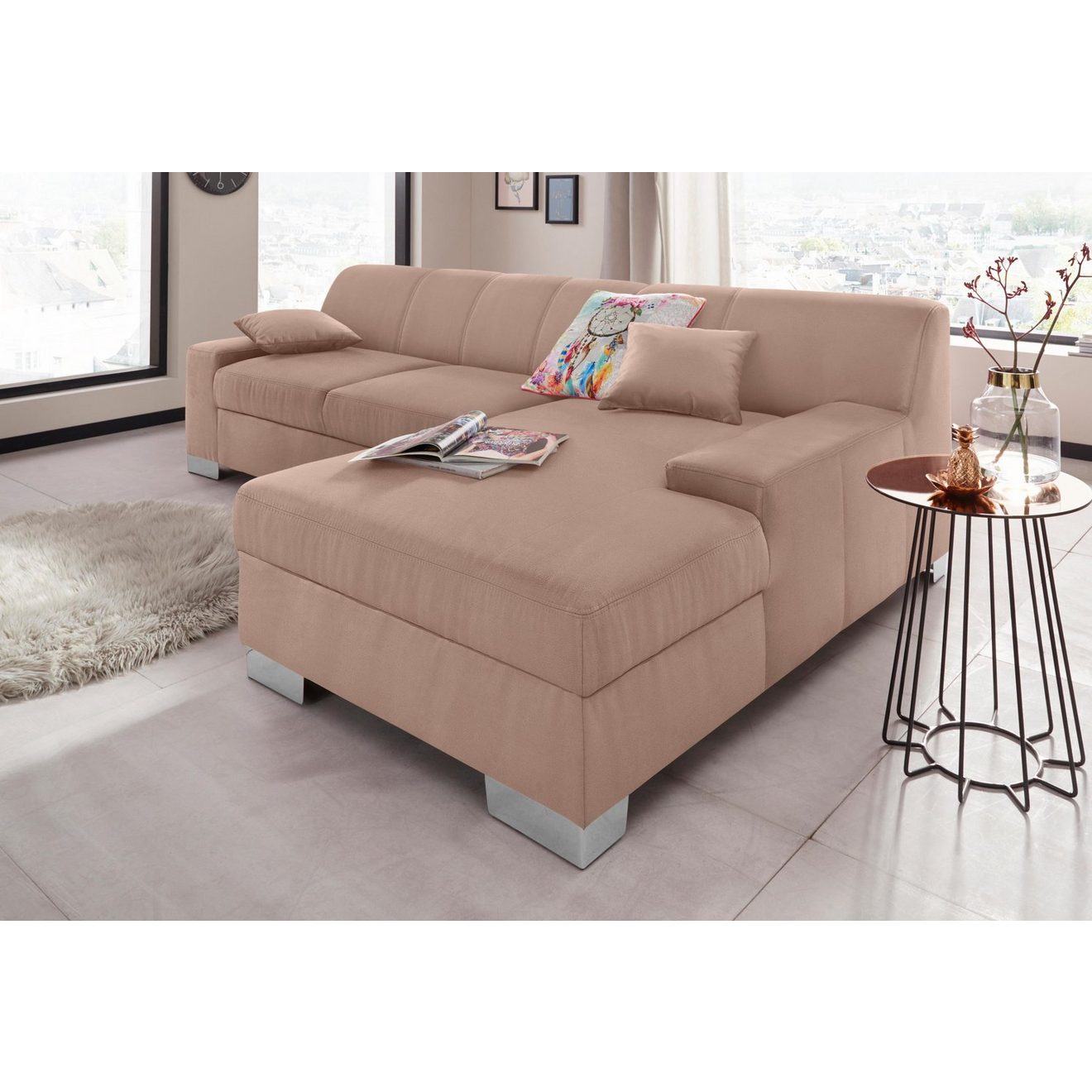 DOMO collection Hoekbank Bero optioneel met slaapfunctie