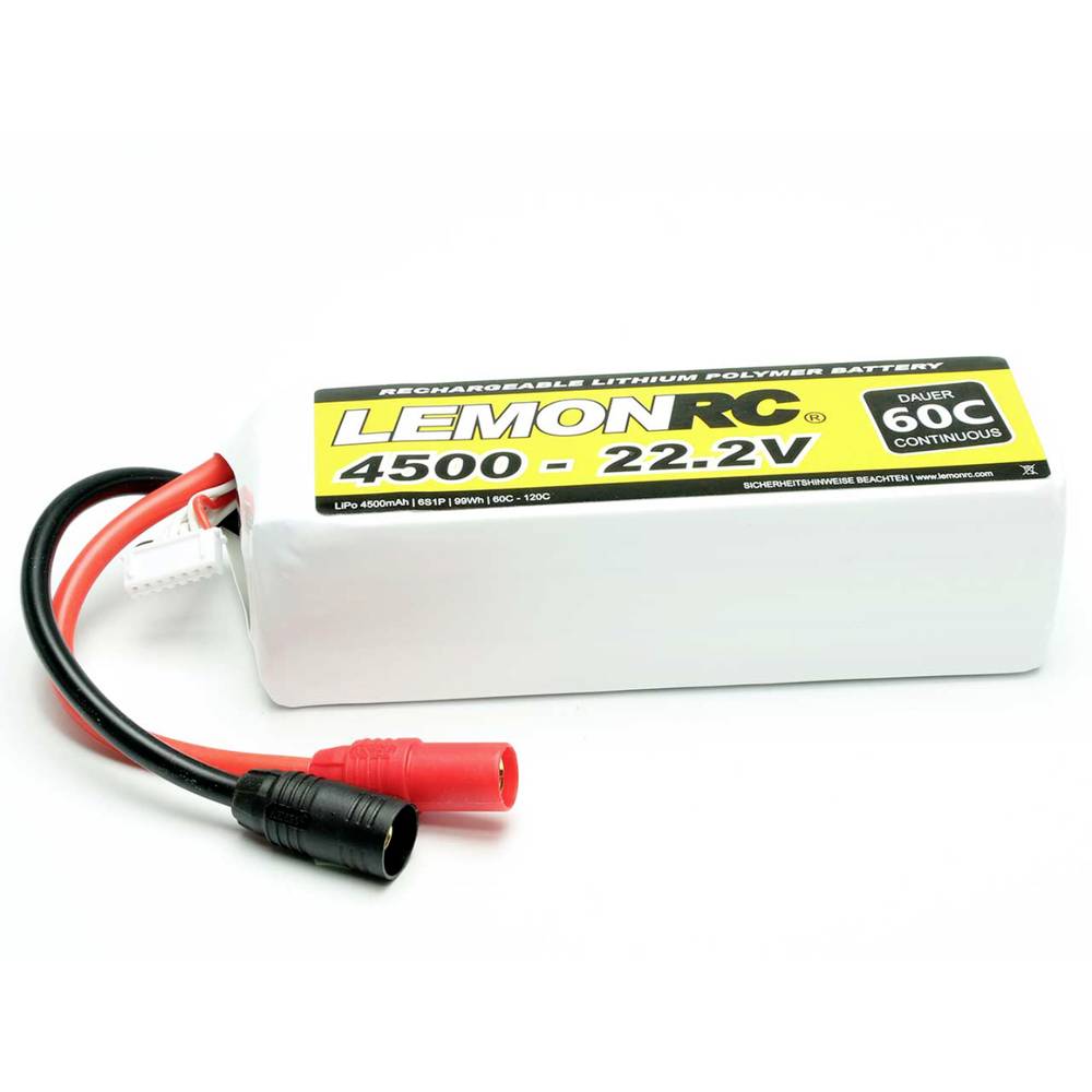 LemonRC LiPo accupack 22.2 V 4500 mAh Aantal cellen: 6 60 C Softcase AS150
