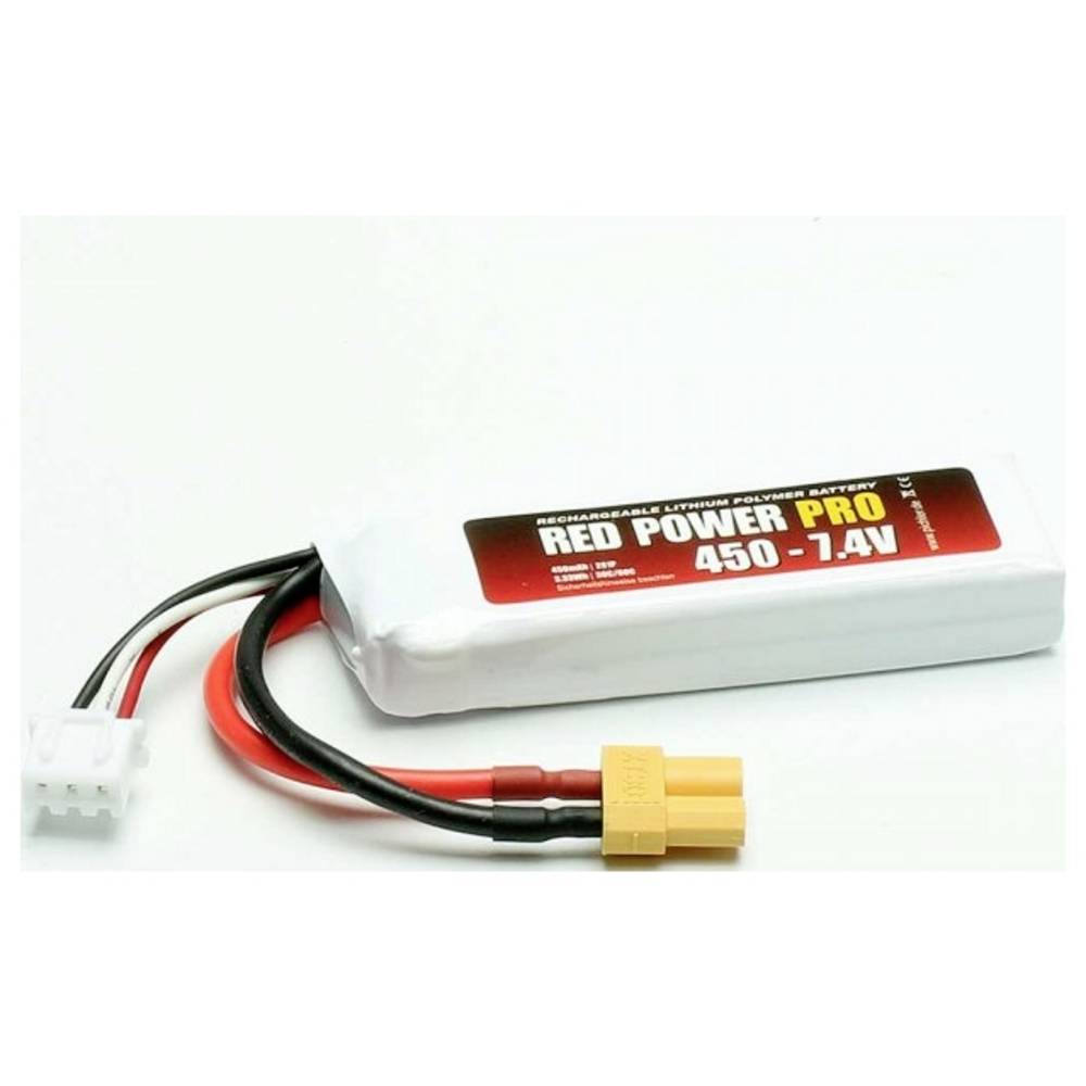 Red Power LiPo accupack 7.4 V 400 mAh Softcase XT30