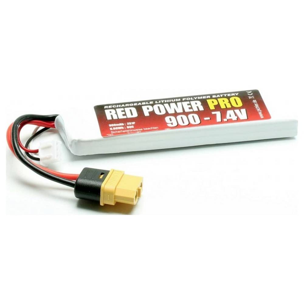 Red Power LiPo accupack 7.4 V 900 mAh 60 C Softcase XT60