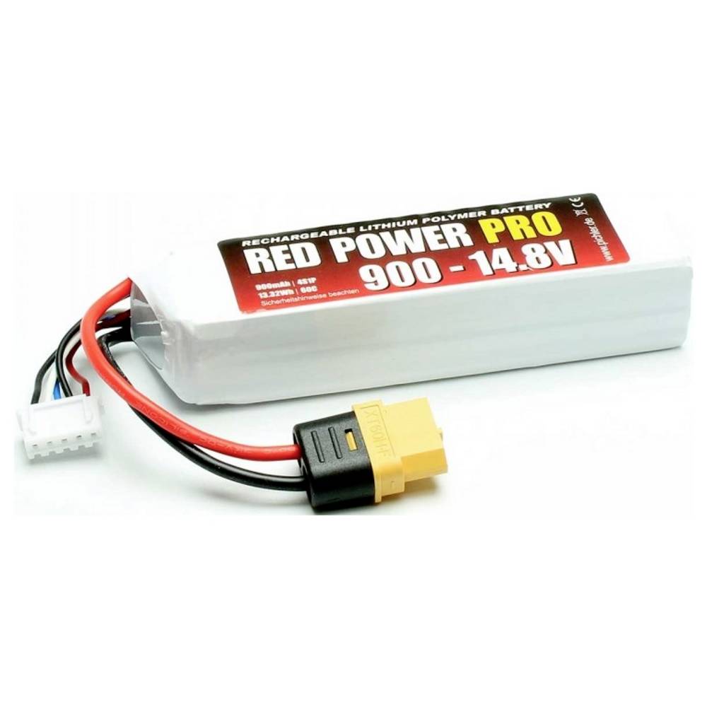 Red Power LiPo accupack 14.8 V 900 mAh 60 C Softcase XT60