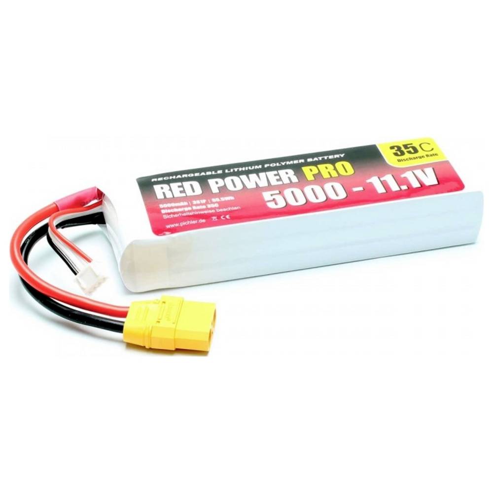 Red Power LiPo accupack 11.1 V 5000 mAh 35 C Softcase XT90